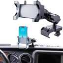 Upgraded Metal Phone Mount for Jeep Wrangler JL JLU 2018-2023 and Gladiator JT 2020 2021 2022 2023 Phone Holder Dash Mount System Kit Dashboard Accessories Driver Side (Not for 4xe) (18-23 (Driver side))