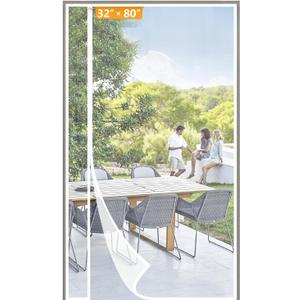 Yotache White Reversible Side Opening Magnetic Screen Door Fits Door Size 32 x 80, Unobstructed View Upgraded Polyester Mesh for Back Door, Actual Screen Size 34" x 81"
