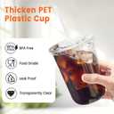 [100 Sets - 16oz Round Bottom Clear Plastic Cups with Lids and Straws, Disposable Iced Coffee Cups with Lids To Go Cold Drink Cups for Smoothies, Juices, Party Catering