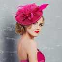 Zinniday Kentucky Fascinators Hats for Women - Vintage Tea Party Outfit Headband Church Derby Hat for Women (9.64x7.87inch)