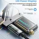 3 x ESSAGER 100W USB C to C Cable,Wattage Display Cord, 6.6FT Nylon Braided Fast Charging Cable with LED Display for iPhone 15/15 Pro/15 Plus,iPad Air, MacBook Pro, Galaxy S24/S23, Drone, Cameras(1Pack)