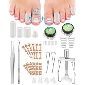 Ingrown Toenail Removal Kit, Ingrown Toenail Treatment, Ingrown Toenail Corrector Tools Come with Podiatry Toenail Braces, Ingrown Toenail Corrector Strips and Patch for Toe Pain Relief
