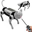 Tipmant Electric Remote Control Robot Dog RC Mechanical Animal Vehicle Electronic Pets, DIY Installation, Dog Cat 2 Heads, Kids Birthday Gifts