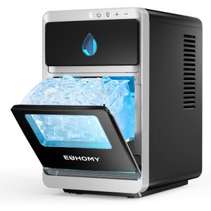 EUHOMY Crescent Ice Maker Countertop, 28Lbs/24H, Ready in 12Mins, Auto Deep Cleaning, Timer, Portable Ice Maker Machine for Home/Office/Party (Black)