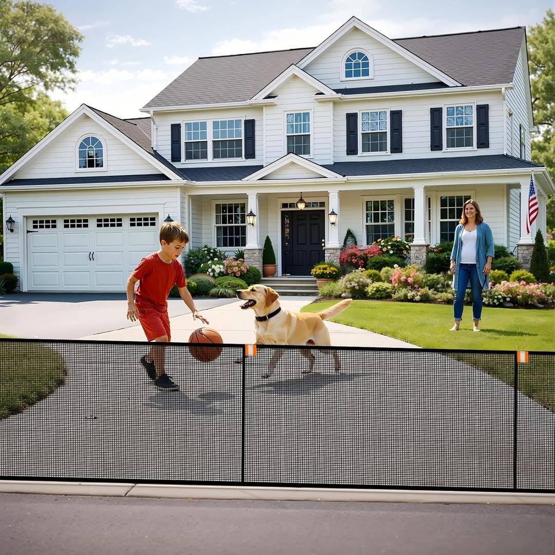 Driveway Net for Kids Safety Driveway Safety Net Barrier, Stops Basketballs from Rolling into the Street