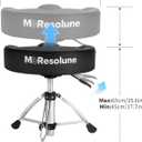 Hydraulic Drum Throne, Saddle Drum Stool with 450lbs Weight Capacity, Professional Motorcycle-Style Padded Drum Chair, Height Adjustable for Adult Drummers, Percussionists, and Studio Use, 17.32 * 14.96 * 24.6