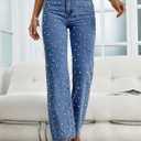 Baggy Jeans for Woman High Waisted Loose Straight Leg Wide Leg Denim Jean Womens Boyfriend Y2K Pants Trendy (Blue, XL)