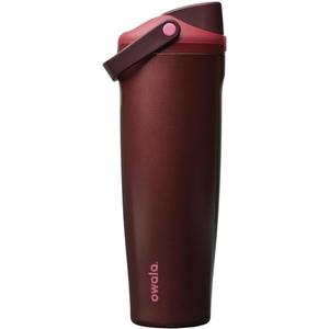 Owala FreeSip Sway Insulated Stainless Steel Water Bottle with Two-Way Spout, Built-In Straw and Bucket Handle, Made for Travel, School, and Sports, 40oz, BPA Free, Leak Proof, Black Cherry