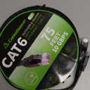 Cat 6 Ethernet Cable 75 ft, Indoor&Outdoor, High Speed 10Gbps Flat Internet Network Cable, Pure Copper Ethernet Patch Cable Long, Computer LAN Cable with Clips & Straps for Router, Modem, PS4/5, Black