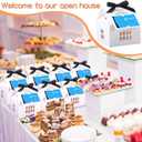Affrolling 25 Sets Open House Supplies Real Estate Agent Gifts for Clients House Shaped Gift Boxes with Greeting Cards for Real Estate Agent Favors Marketing Supplies (White)
