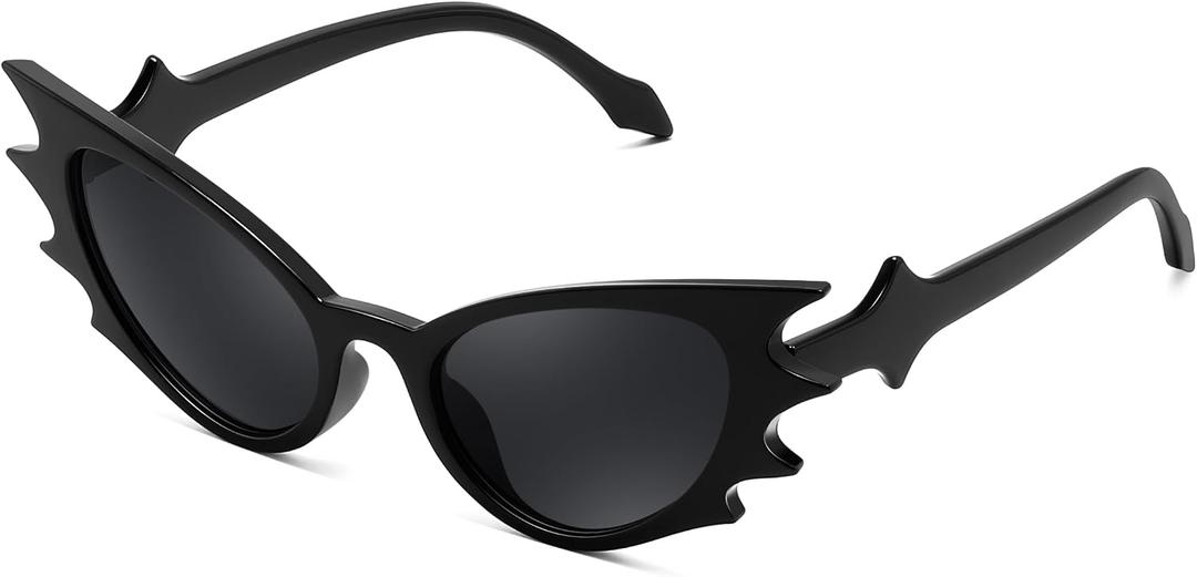 FEISEDY Women Men Cat Eye Sunglasses Bat Shades, Women's Funny Party Sunglasses for Halloween B9165