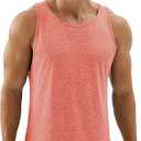 icyzone Workout Tank Tops for Men - Running Muscle Tank Exercise Gym Tops Athletic Shirts (Red, Large)