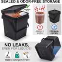 4 Pcs Plastic Bucket with Lid 5 Quart Square Bucket, Black