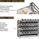 SpaceAid Spice Rack Organizer with 28 Spice Jars, 386 Spice Labels, Chalk Marker and Funnel Set for Cabinet, Countertop, Pantry, Cupboard or Door & Wall Mount - 28 Jars, 13.4" W 10.8" H, Black
