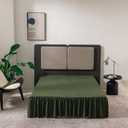 Green Bed Skirt King Size Ruffled Bed Skirt with Split Corners, King Bed Skirt 16 Inch Drop, King Size Bed Skirt Green for Ruffled Bed Skirt with Split Corners, Bed Skirt King Size