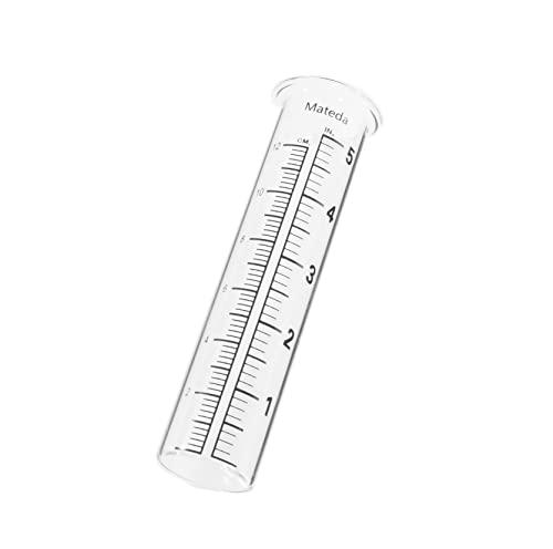 Mateda 5" Capacity Rain Gauge Glass Replacement Tube, Lip Design, Great for Yard Garden Outdoor Home (1 Pack)