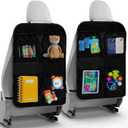Todays Kids 2 Pack Kick Mats Back Seat Protector - Backseat Car Organizer for Kids, Car Storage Organizer, Back Seat Cars Organizers, Cars Organizers Backs Seats, Travel Accessories, 4 Pockets