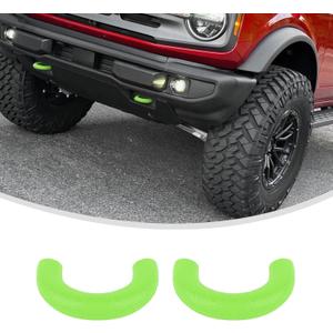 Linskip for Standard Bumper Tow Hook Covers Fit for 2021-2025 Ford Bronco Base, for 2004-2025+ Ford F150, Front Tow Hook Rubber Sleeve Protectors for Bronco Accessories(Baby Green)