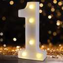 LED Marquee Numbers, Light Up Numbers for Party, Small Light Up Letters, Battery Powered Lighted Number for Birthday or Home Decor (White)