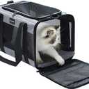 Vceoa 17.5x11x11 Inches Cat, Dog Carrier for Pets Up to 16 Lbs, Soft-Sided Cat Bag Animal Carriers Travel Puppy Carry As a Toy of Fabric Pet Home (17.5"L x 11.0"W x 11.0"H, XH)