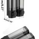 2-Chamber Soap Dispensers Wall Mount,400ml Bathroom Shower Dispenser,Press Manually Lotion Shower Soap Dispenser Use for Home,Bath,Kitchen,Hotels,Apartment,Restaurants(Black)