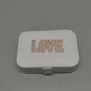 Bling Love Rhinestone Jewelry Box Gifts for Teen Girls Kids Women,Trendy Sparkly Jewelry Case,Glitter Cute Travel Jewelry Box Organizer,Personalized Holiday Christmas Gifts,Small Size (White-Love)