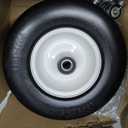2 Pcs Upgrade 13x5.00-6 Flat Free Lawn Mower Tire and Wheel with 3/4" 1/2" 5/8" Chrome Steel Bearings, Zero Turn Mower Front Solid Tire for Commercial Grade Lawn, Garden Turf, 4.2"-5.2" Centered Hub
