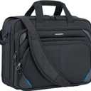 KROSER 15.6 Inch Laptop Briefcase Computer Bag, Messenger Shoulder Bag
Water Repellent, Detachable Shoulder Strap, Luggage Strap for Business, College, Men & Women-Black/Blue