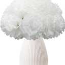 Artificial Carnation Flower, 50pcs Silk Faux Flower Heads with Stem, for DIY Wreath, Wedding Decor, Handmade Flowers, Table Centerpieces, Home Decor, Baby Shower, Graduation Decor (50, White)