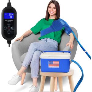 Cold Therapy Machine System with Programmable Timer, Ice Machine for Shoulder After Surgery Recovery,Large Shoulder Compression Pad,Wearable,Quiet Pump,Strong Cryotherapy Pain Relief and Treatment