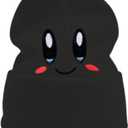 Cute Kir by Beanie Funny Adult Size Anime Hat Accessory Kawaii, Medium Large (Black)