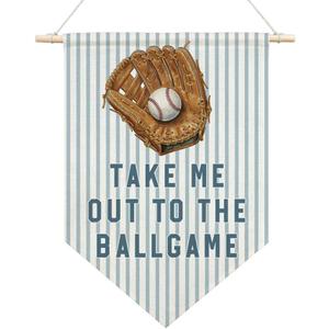 AGMDESIGN Take Me Out To The BallGame Pennant Flag Banner, Vintage Baseball Wall Decor for Toddler Boys Sports Room Nursery Classroom, Sports Decor for Kids Bedroom, Ballgame Lovers Gifts for Son Teen