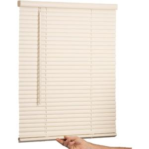 LOTUS & WINDOWARE Cordless Mini Blind, 1" Vinyl Slats, 34.5" Wide x 60" Long - Alabaster, Window Blinds for Home and Office, Interior Door Blinds - Light Filtering