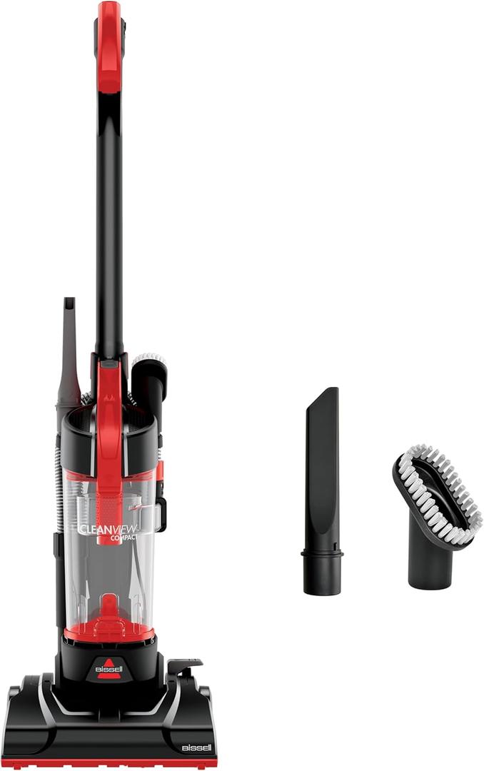 Bissell CleanView Compact Upright Vacuum, Fits in Dorm Rooms & Apartments, Lightweight with Powerful Suction and Removable Extension Wand, 3508