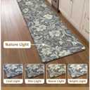 Color&Geometry Floral Kitchen Floor Mat 24x87 Anti Fatigue Easy Clean,Grey