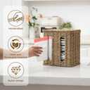 StorageWorks Garbage Bag Dispenser with Lid, Wall Mount Seagrass Plastic Bag Holder for Kitchen, Cabinet, Countertop, 2 Slots