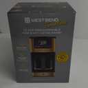 West Bend Timeless 12-Cup Programmable Coffee Maker with Brew Strength Selector for Hot and Iced Coffee, Includes 1-4 Cup Brew Option and Permanent Filter (Blue/Gold)
