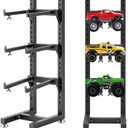 AceOrbit Rc Car Stand 5 Layer Adjustable Wall Mount Car Display Rack with Screws Crawler 8" x 9" x 24" Storage System for 1/10 1/12 1/18 1/24 1/32 Multiple Scale Cars/Trucks Stand Shelf(Black)