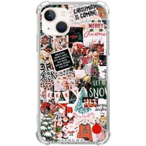 Qimulgociz Aesthetic Winter Collage Phone Case Christmas Holiday Time Cover for iPhone 15, Cute Christmas Cookies Case, Trendy Cool TPU Case Cover for iPhone 15