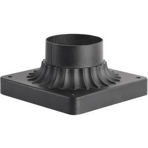 Cast Aluminum Pier Mount Base, 3" Diameter Pier Mount Adapter for Outdoor Post Light, Black Pier Mounting Base for Deck Porch Patio (1 Pack)