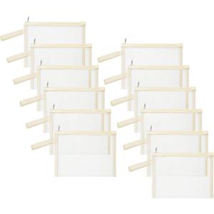 12 Psc Mesh Zipper Pouch Bags,Small Comestic Makeup Bage For Travel, Purse Organizer Pouches (Mike White, A5*12)