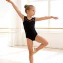 Girls Lace Cap Sleeve Dance Leotard for Ballet, Toddler Big Little Girls Gymnastics Dancewear (Black, XXL)