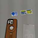 for iPhone 16 Pro Leather Case with Stand, Anti-Slip Grip Ring, Fits for MagSafe (Brown, IP 16 Pro-6.3inch)