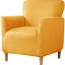 Velvet Banquet Armchair Slipcovers Soft Chair Covers Armchair 1-Piece Stretch Chair Covers for Living Room Nonslip Outdoor Armchair Slipcover Kids Pets Friendly Furniture Protector, Gold (1 PC, Velvet Gold)