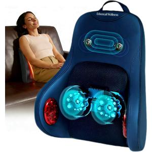 Shiatsu Neck and Back Massager with Heat, Deep Tissue Massage Cushion for Pain Relief, 20-Node Kneading, Vibration & Infrared Heating, Ergonomic Chair Back Massager for Home Office