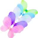Jeowoqao Girls Fairy Wings Costume - Butterfly Wings for Kids, Little Girls Birthday Party and Halloween Dress Up (5pcs, Five Color)