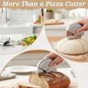 ElevateTech Pizza Cutter Wheel with Safety Blade Handheld Pizza Slicer for Cutting Through Pizzas, Crusts, Pies, Stainless Steel Pizzas Cutters with Comfort Grip, Easy Cleaning Dishwasher Safe, Silver