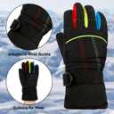 Kids Snow Gloves for Skiing Kids Mitten Winter Waterproof Girls and Boys Snow Gloves for Winter Cold Weather (3-6 years old, Black)