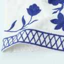 Women's Floral Embroidery Wide Strap Boho Crop Tops Square Neck Sleeveless Summer Cami Shots (White, XXL)