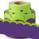 Fuutreo 32.8 ft Halloween Bulletin Borders Decoration Purple Bulletin Board Border Office Scalloped Trim for School Fiesta National Wedding Party Decoration